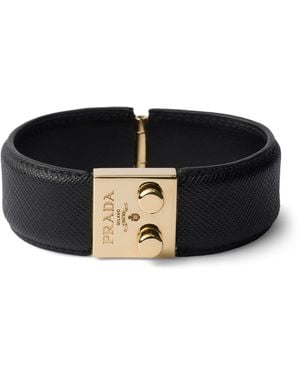 Prada Saffiano Leather Bracelet - Black