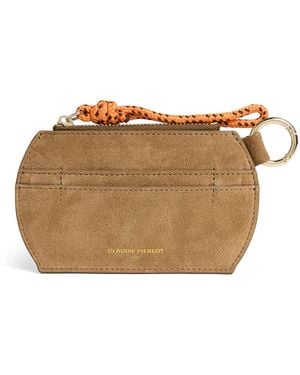 Claudie Pierlot Suede Card Holder - Brown