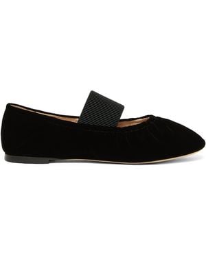 Marina Rinaldi Velvet Ballet Flats - Black