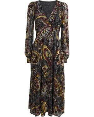 Etro Silk Long-Sleeve Midi Dress - Black
