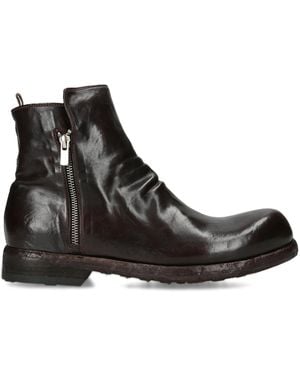 Officine Creative Leather Bulla Ankle Boots - Black