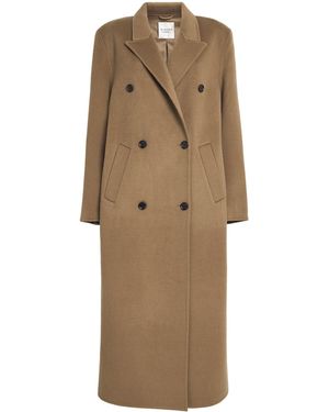 Almada Label Wool Double-Breasted Deja Coat - Natural