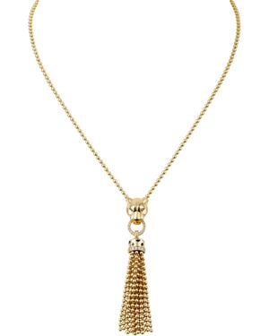 Cartier Diamond, Tsavorite And Onyx Panthère De Necklace - Metallic