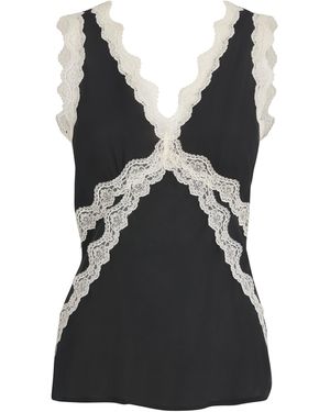 PAIGE Lace-Trim Terezia Tank Top - Black