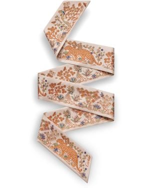 Cartier Silk Panthère Fauna And Flora Scarf - White