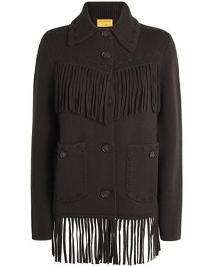 Guest In Residence Wool-Cashmere Western Fringe Jacket - Black