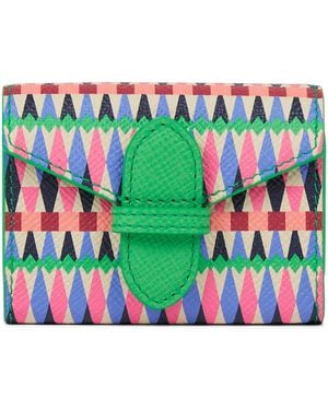 Smythson Leather Harlequin Panama Playing Card Case - Pink