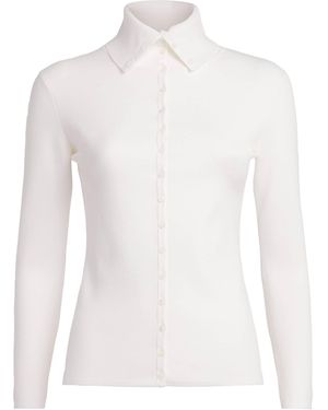 TOTEME Fitted Polo Cardigan - White