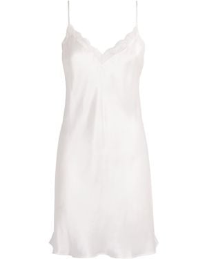Simone Perele Silk-Blend Love Me Mini Slip Dress - White