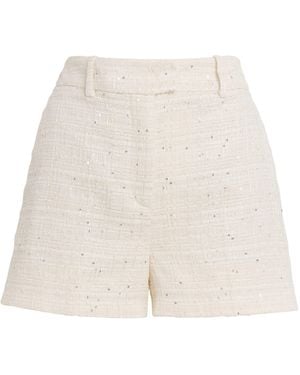Eleventy Tweed Sequinned Shorts - Natural