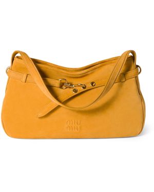 Miu Miu Suede Aventure Shoulder Bag - Orange