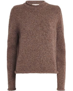 Johnstons of Elgin Cashmere-Silk Brushed Oversized Jumper - Brown