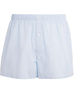 Hanro Cotton Woven Boxer Shorts - Blue