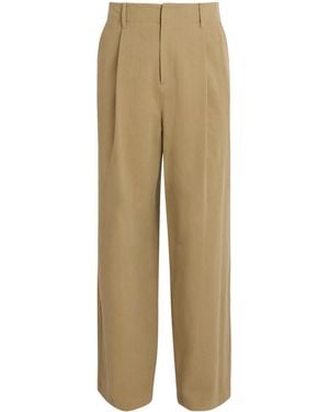 LE17SEPTEMBRE Cotton Twill Pleated Trousers - Natural
