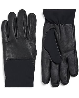 Canada Goose Leather-Trim Mixed Media Gloves - Black
