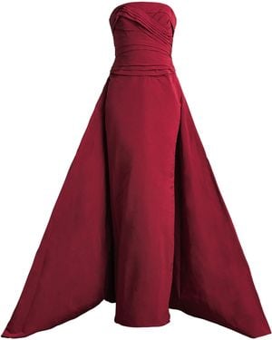 Zuhair Murad Strapless Ruched Gown - Red