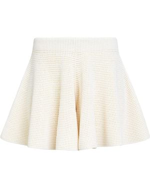 Alaïa Silk Waffle Knit Godet Shorts - White