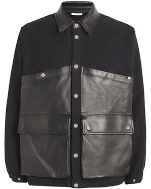 Helmut Lang Leather-Trim Hunting Jacket - Black