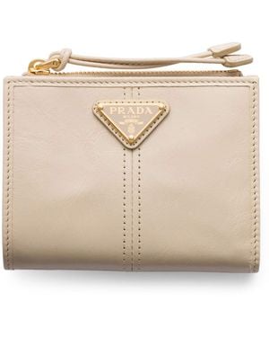 Prada Small Leather Wallet - Natural