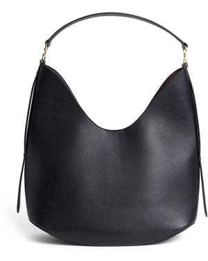 Harrods Medium Leather Penny Shoulder Bag - Black
