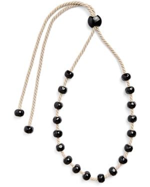 Emporio Armani Beaded Rope Necklace - Metallic
