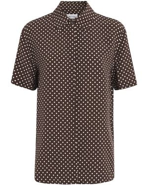 Matteau Silk Polka Dot Shirt - Brown