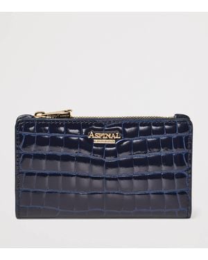 Aspinal of London Small Leather Mayfair Purse - Blue