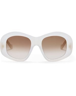 Loewe Acetate Pentagon Bevelled Sunglasses - White
