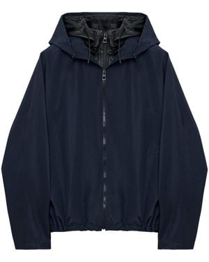 Loewe Layered-Neck Hooded Jacket - Blue