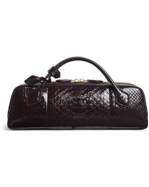 Alaïa Snakeskin Le Teckel Top-Handle Bag - Brown