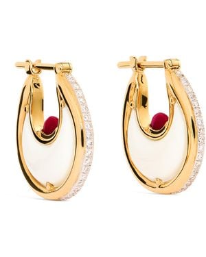 L'Atelier Nawbar Ruby And Diamond Lot N*91 Diana Earrings - Metallic