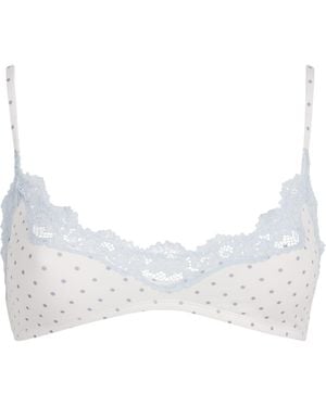 Skims Fits Everybody Lace Scoop-Neck Bralette - White