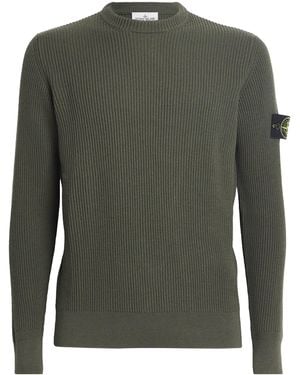 Stone Island Virgin Wool Crew-Neck Jumper - Green