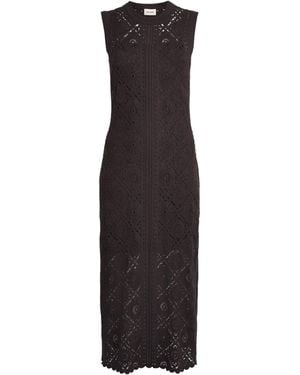 ME+EM Framed Crochet Maxi Dress - Black