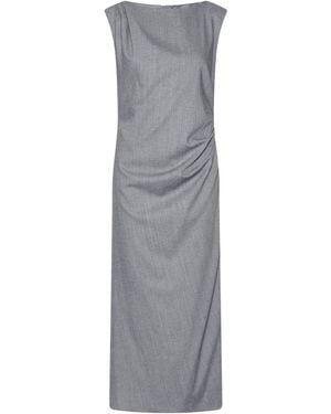 Marella Draped Midi Dress - Grey