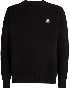 Moose Knuckles Wool-Cashmere Logo Jumper - Black