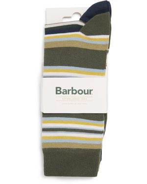 Barbour Cotton-Blend Summer Stripe Socks - Green