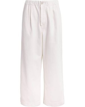 Lauren Manoogian Cotton Canvas Wide-Leg Trousers - White
