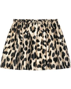 Givenchy Voluminous Leopard Mini Skirt - Black