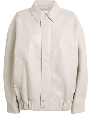 Agolde Recycled Leather Aston Bomber Jacket - White