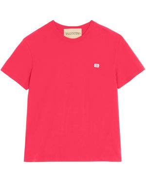 Valentino Garavani Cotton Vlogo T-Shirt - Pink