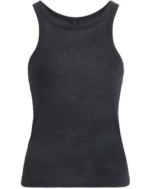 Skims Semi-Sheer Ribbed Tank Top - Black
