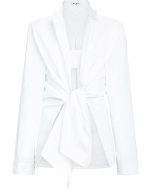 Alaïa Cotton Poplin Shirt And Bralette - White