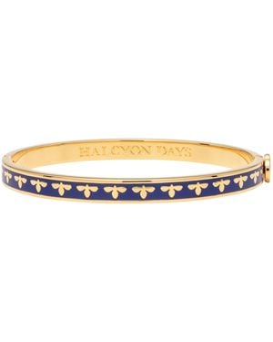Halcyon Days Plated Bee Bangle - Blue