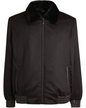 Zilli Mink-trim Cashmere Bomber Jacket - Black