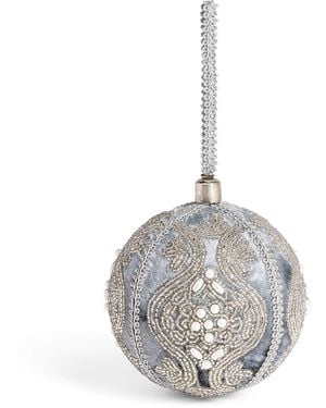 Harrods Velvet Beaded Bauble - Metallic
