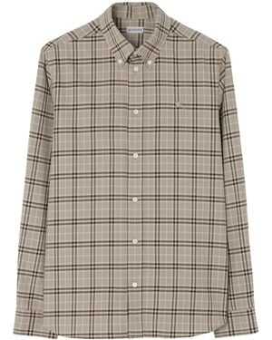Burberry Cotton Check Shirt - Brown