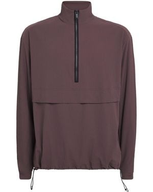 On Shoes Textured Courtside Half-Zip Jacket - Brown
