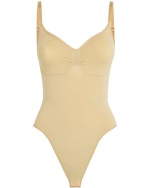 Skims Seamless Sculpt Thong Bodysuit - Natural