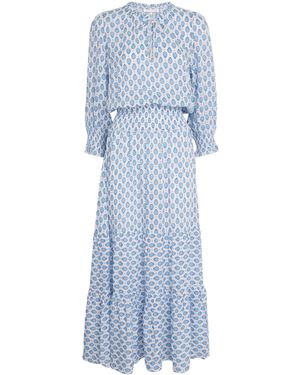Heidi Klein Smocked Croisette Maxi Dress - Blue